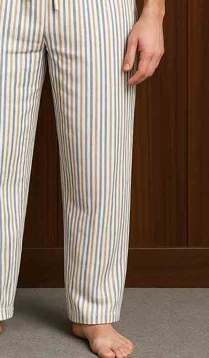Men's Cotton Check Trouser (White Plaid)