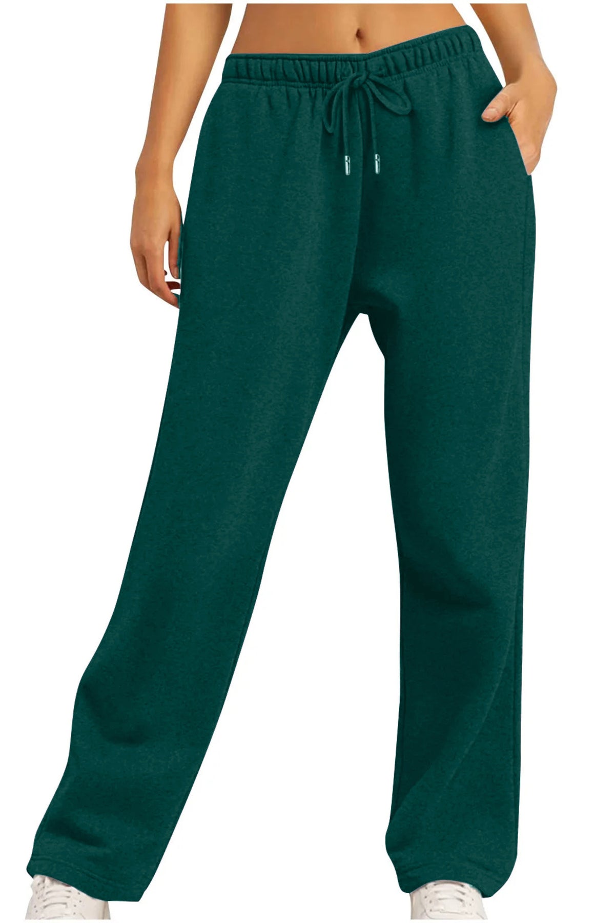 Fleece Sweatpants with zipper Pockets Teal