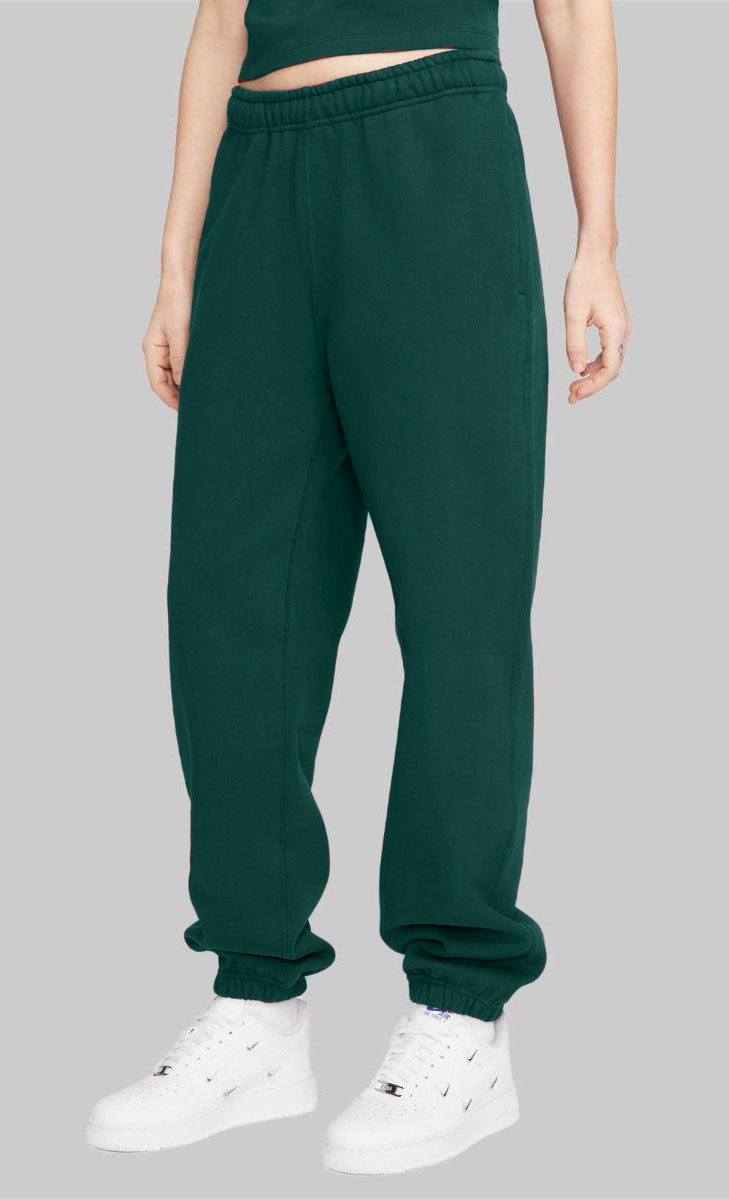 Women's Fleece Pants Elastic bottom (Black) (Teal Green)