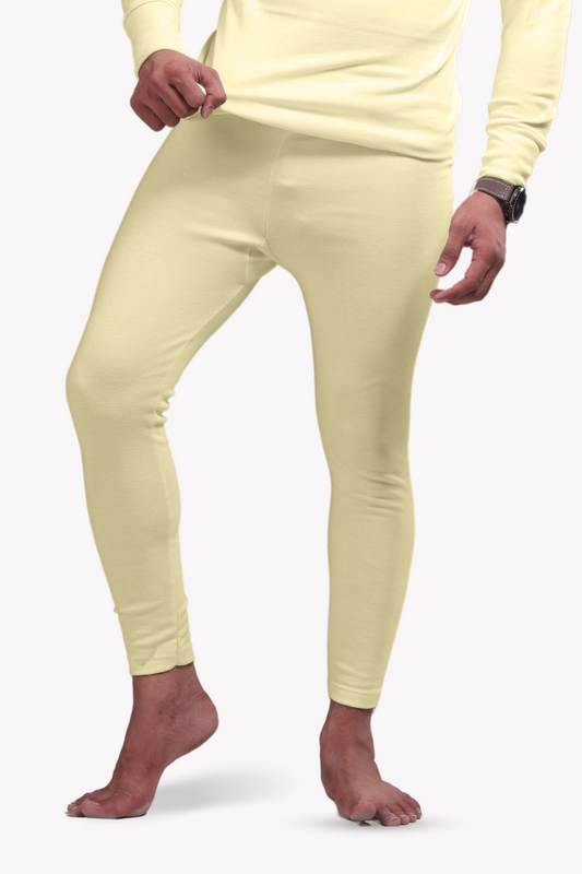 Men's Plain Thermal Trouser - White / S
