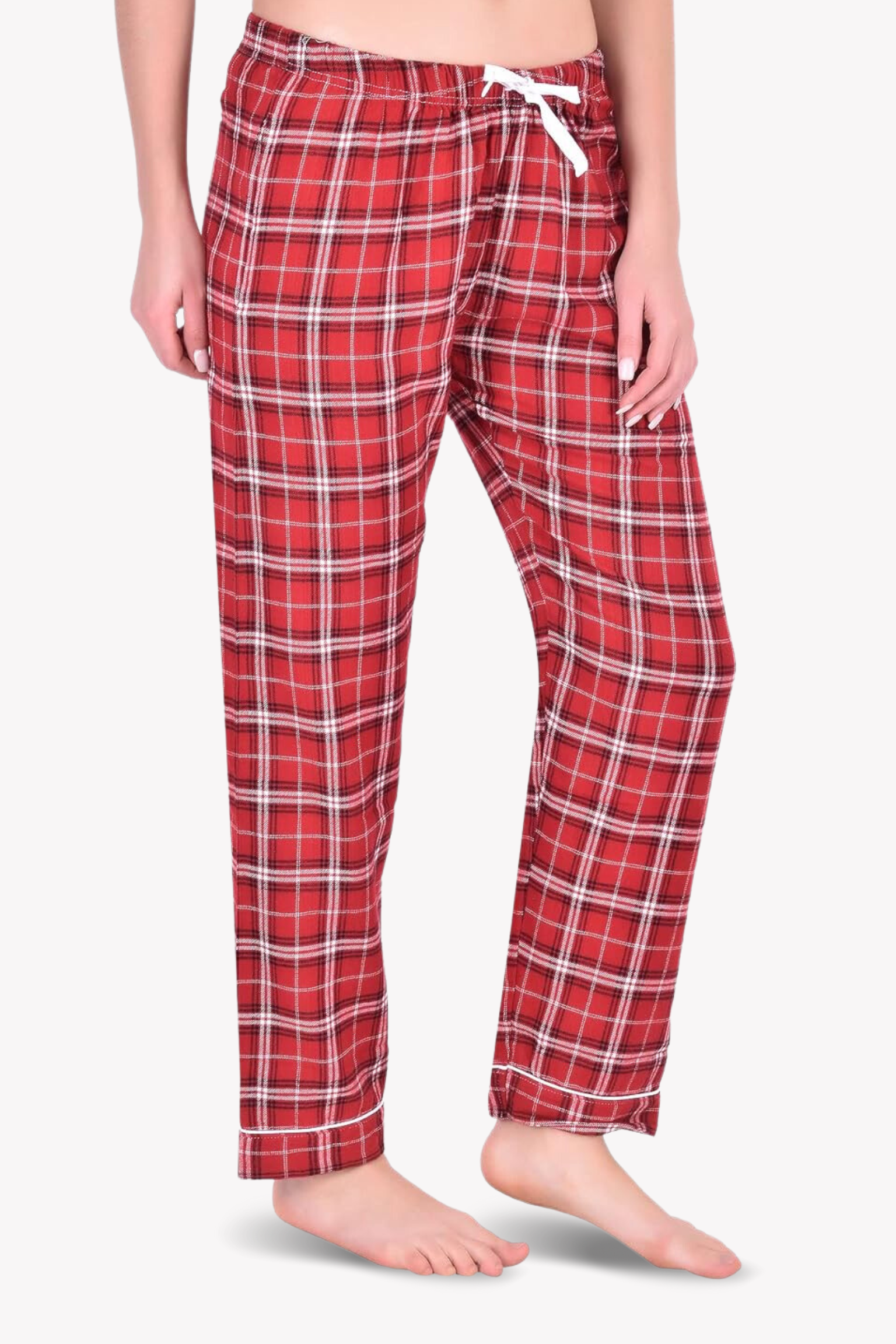 Women Check trouser (Red & white)