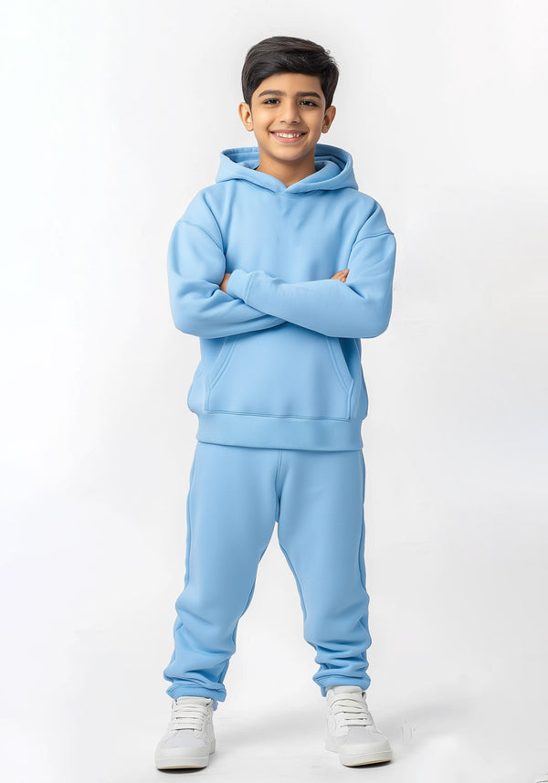 Boys Sweat Pant & Hoodie Set (Fleece) Sky blue