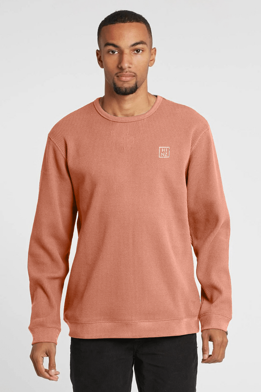 UNISEX Waffle  Crew Neck Sweat Shirt