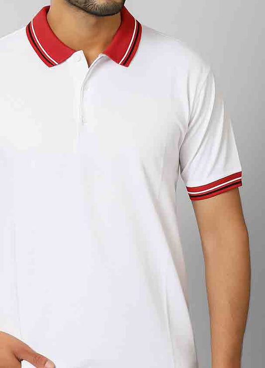 Men classic polo white