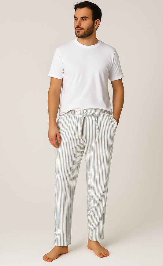 Men Cotton Trouser And Shirt (White Plaid)