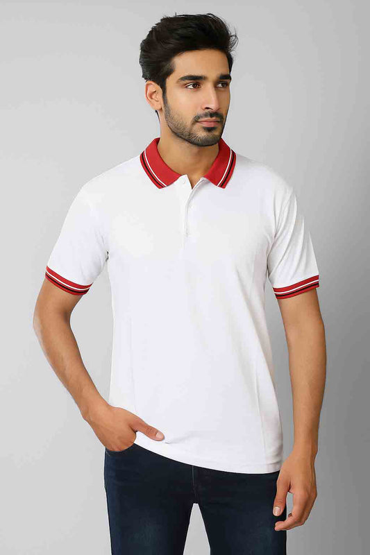 Men classic polo white