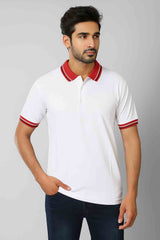 Men classic polo white