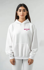 Unisex White Wolf Premium Fleece- Hoodie (White)