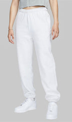 Women's Fleece Pants Elastic bottom (white)