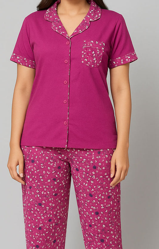 buttton down stylish night dress for girls​