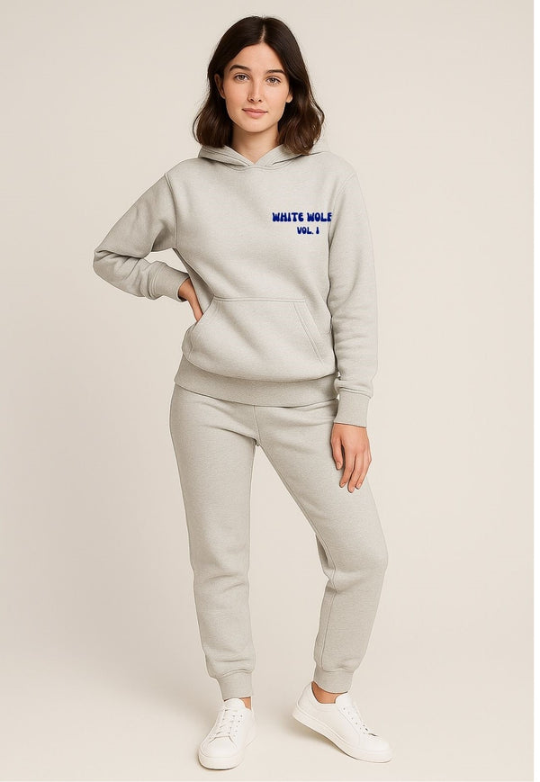White Wolf Vol.1 Fleece Suit – Soft Hoodie with Matching Jogger Jogger
