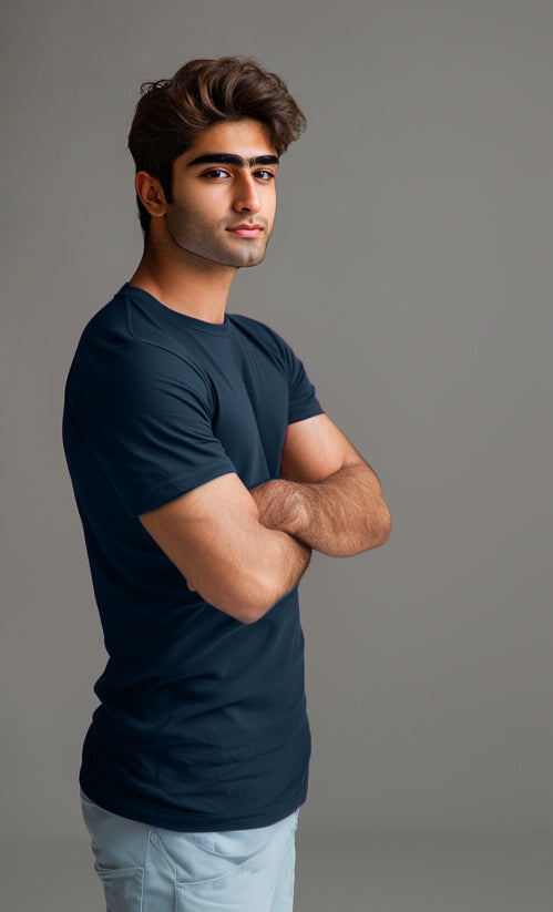 Men’s Essential Round Neck (Short Sleeves) (Zinc)