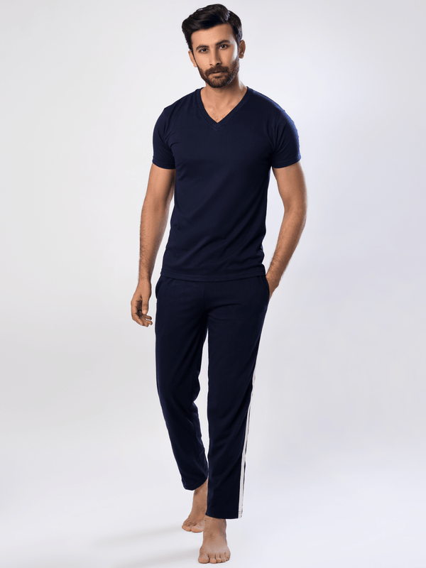 Men’s Classic V-Neck Suit (Short Sleeves) - Hinz Knit