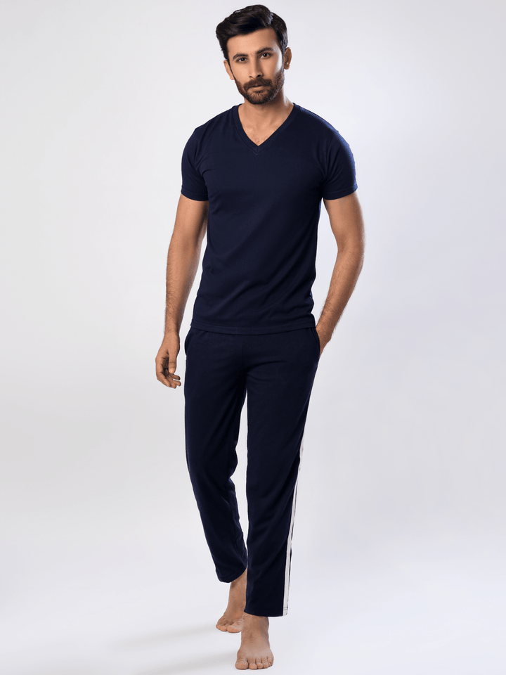 Men’s Classic V-Neck Suit (Short Sleeves) - Hinz Knit