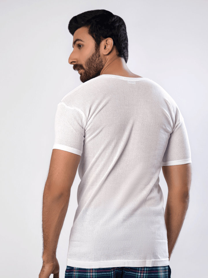 Men's Premium (Short Sleeve) Net Vest - Hinz Knit