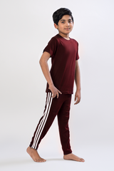 Kids Premium Unisex Night Suit (Short Sleeves) Maroon