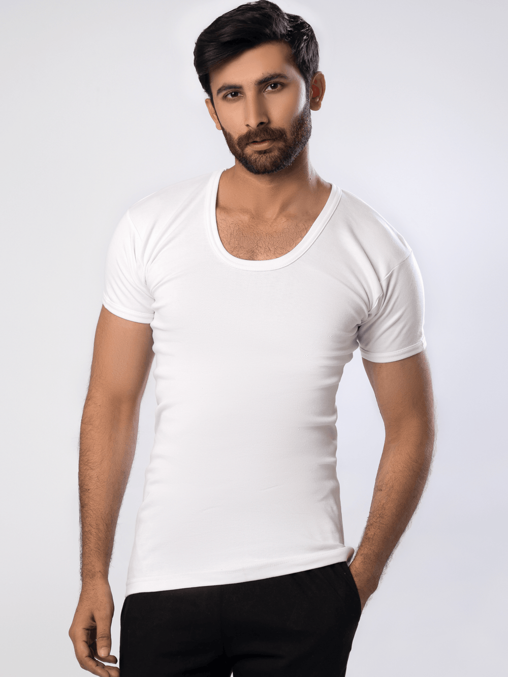 Apparels Men's V Neck Short Sleeve Thermal Vest Buy Men Black