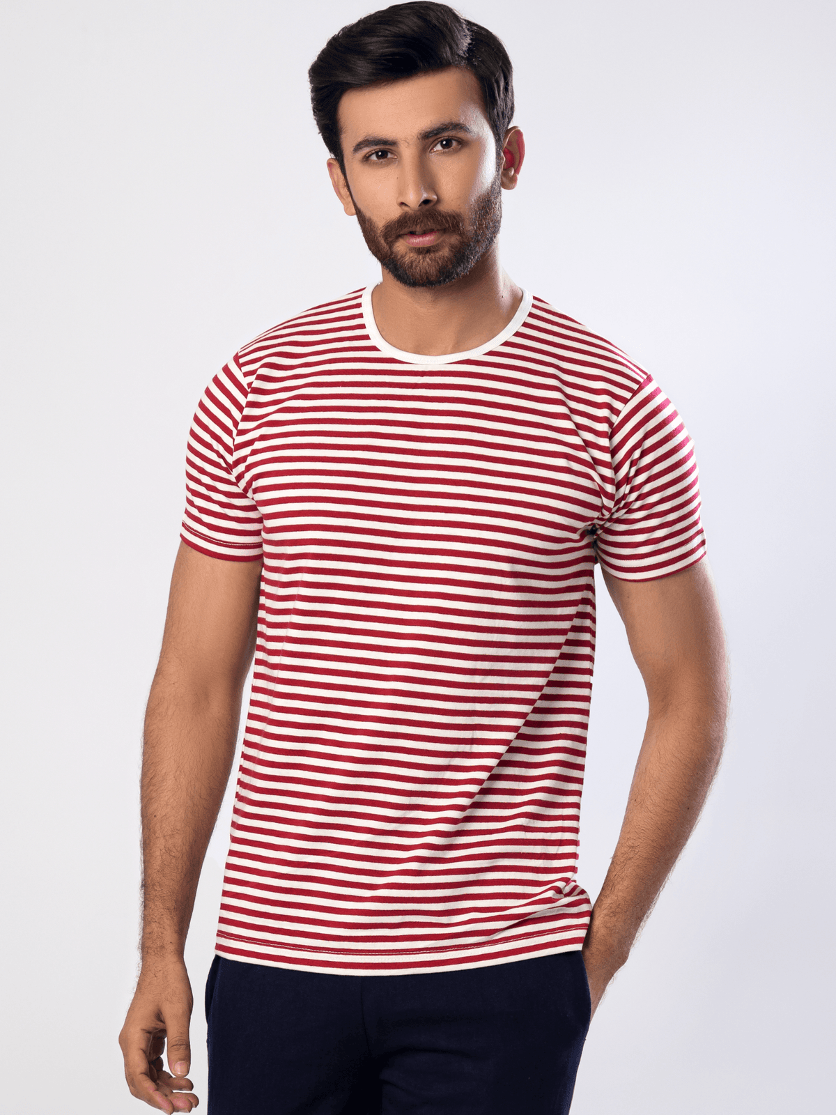 Red Stripes Short Sleeve T-Shirt