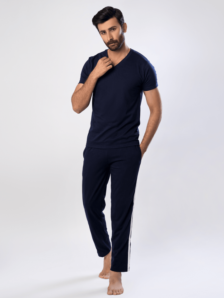 Men’s Classic V-Neck Suit (Short Sleeves) - Hinz Knit