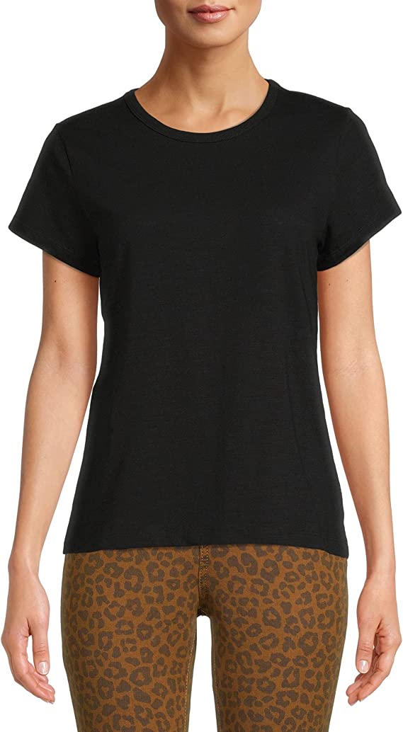 Women Crew Neck Short Sleeve T-Shirt (Black)