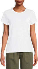 Women Crew Neck Short Sleeve T-Shirt (White)
