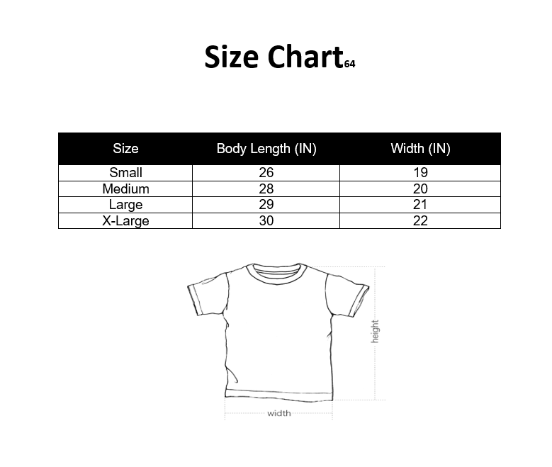 Hinz Premium Round Neck T-Shirts Short Sleeves Size Chart