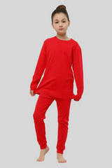 Kids Solid Suit Unisex Full Sleeves (RED)