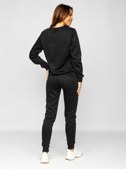 BLACK Fleece Sweatshirt & Tapered Joggers