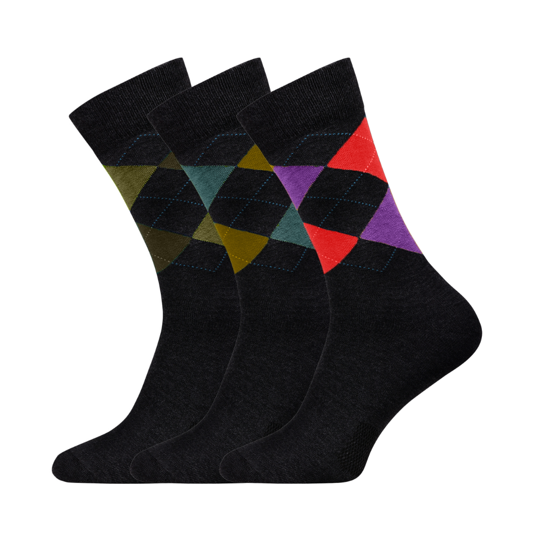 Premium Mercerized Socks (Pack of 3) Diamond