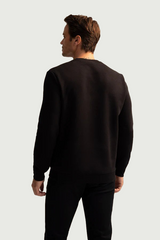 Regular Fit Crew Neck Long Sleeve Sweatshirt - Black