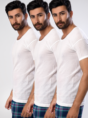 Men's Premium (Short Sleeve) Net Vest - Hinz Knit